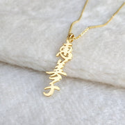 Japanese Kanji Necklace Stainless Steel Vertical Design Gift for Men Women