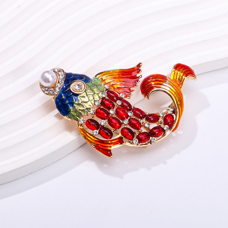 Экстравагантная кристальная брошь-значок в виде рыбы - стильный значок с ринстоном для мужчин и женщин, идеальный для вечеринок и официальных мероприятий