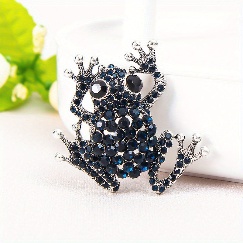 Vibrant Rhinestone Frog Brooch Pin Animal Design for Gift and Everyday Wear