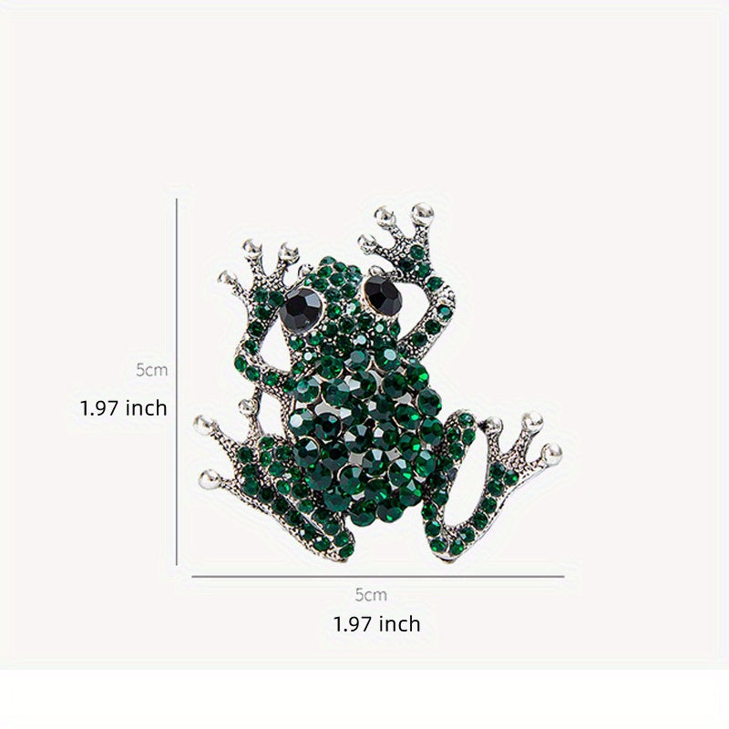 Vibrant Rhinestone Frog Brooch Pin Animal Design for Gift and Everyday Wear