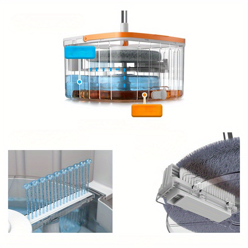 360° Swivel Mop and Bucket Set for Home Kitchen Bathroom Cleaning