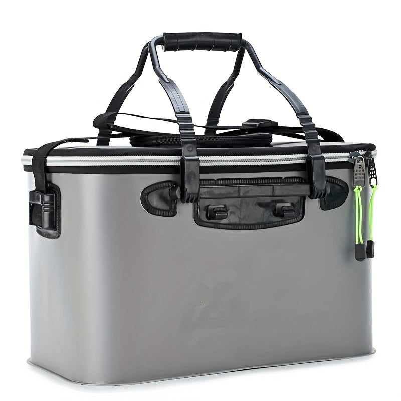 Waterproof EVA Fishing Gear Bag with Collapsible Live Fish Bucket and Tackle Storage