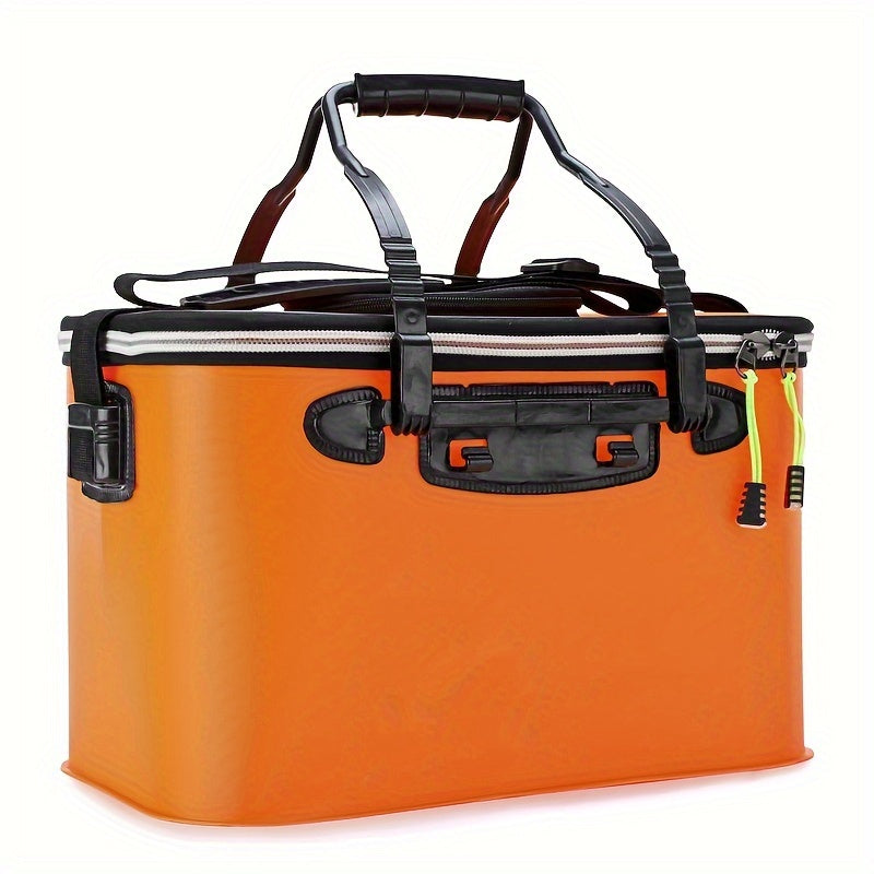 Waterproof EVA Fishing Gear Bag with Collapsible Live Fish Bucket and Tackle Storage
