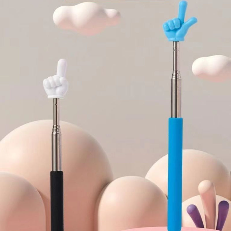 Tortiladigan zanglamas po'latdan yasalgan barmoq ko'rsatkichi, sozlanadigan uzunlik, uy va sinf uchun ko'p rangli o'quv vositasi.