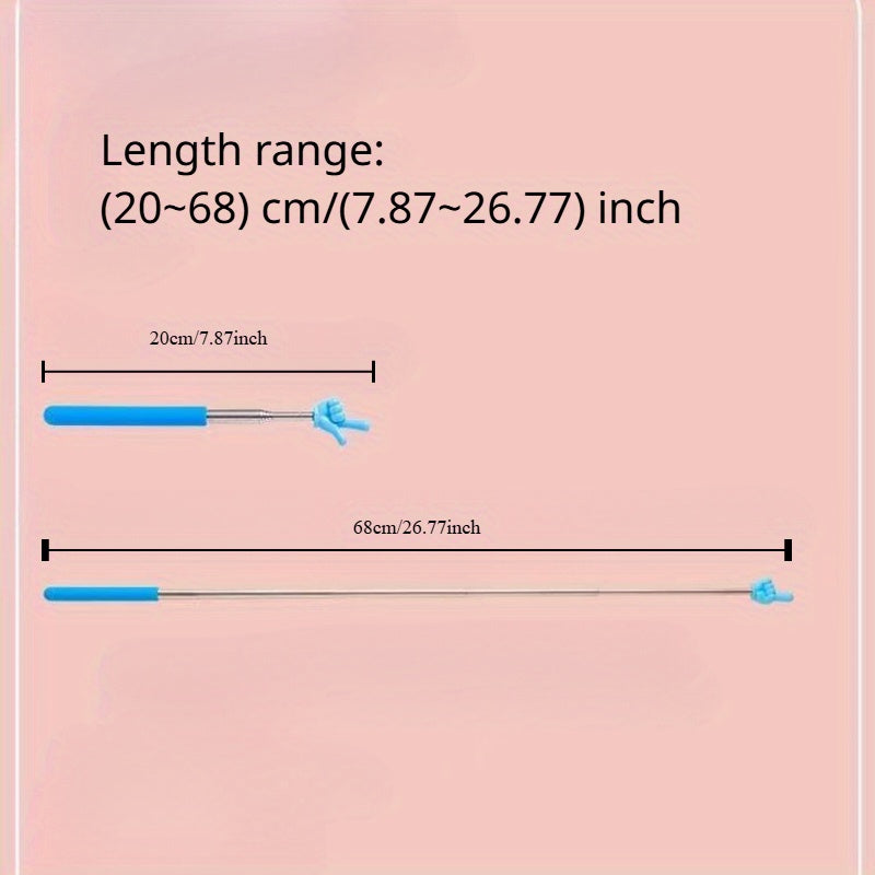 Tortiladigan zanglamas po'latdan yasalgan barmoq ko'rsatkichi, sozlanadigan uzunlik, uy va sinf uchun ko'p rangli o'quv vositasi.