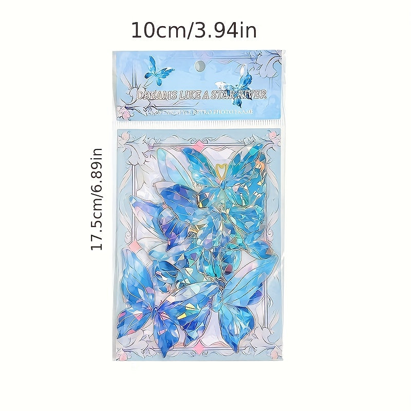 20-Pack Pink Crystal Butterfly Stickers for Scrapbooking DIY Home Office Decor