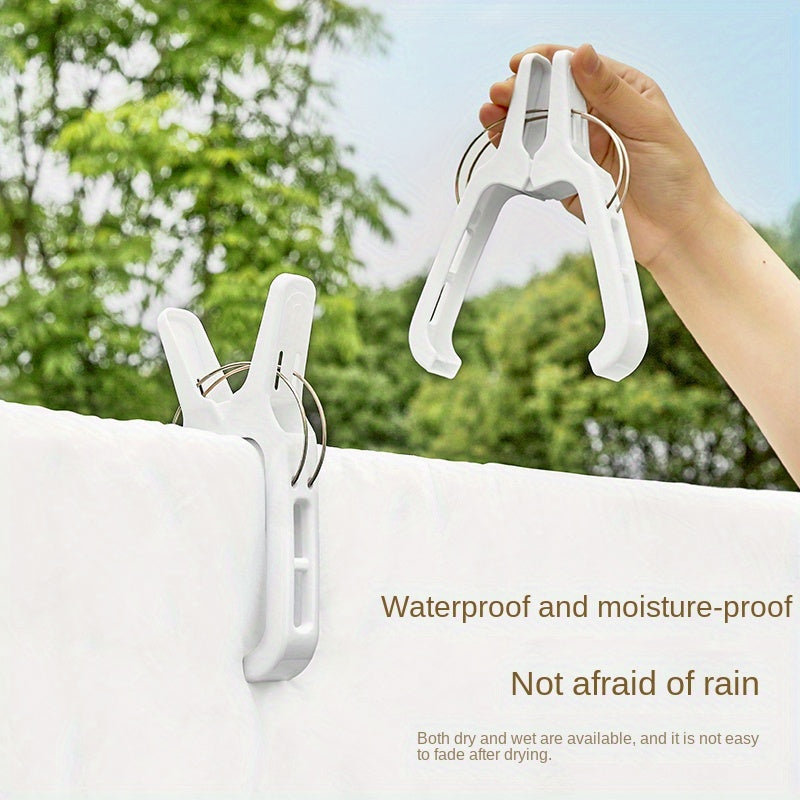 Heavy-Duty Plastic Outdoor Clothes Pegs Pack Large Opening Non-Slip Laundry Clips for Quilts Bedding and Toys