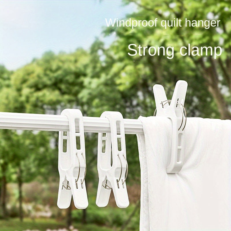 Heavy-Duty Plastic Outdoor Clothes Pegs Pack Large Opening Non-Slip Laundry Clips for Quilts Bedding and Toys