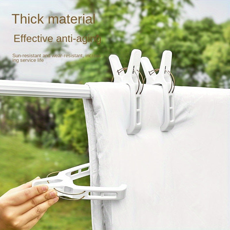 Heavy-Duty Plastic Outdoor Clothes Pegs Pack Large Opening Non-Slip Laundry Clips for Quilts Bedding and Toys