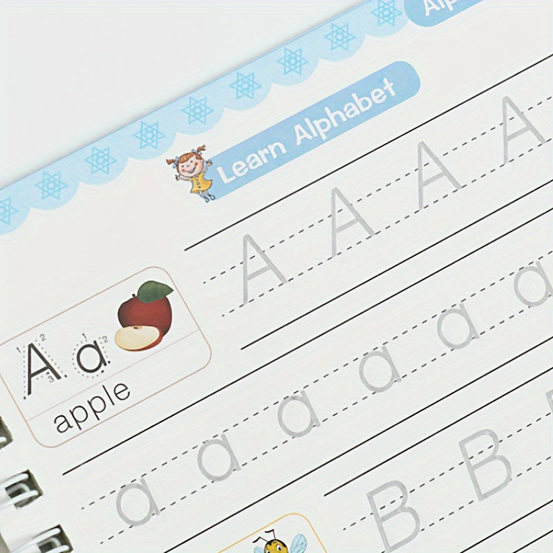 Set de cuadernos de palabras mágicas para preescolar de niños con bolígrafo y recambios