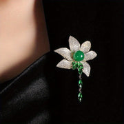 Women Rhinestone Lotus Brooch Pendant Elegant Jewelry Gift