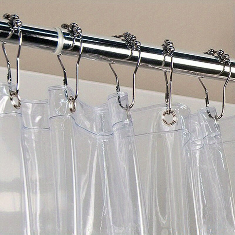 12 Stainless Steel Shower Curtain Hooks for Bathroom, Durable Easy Glide