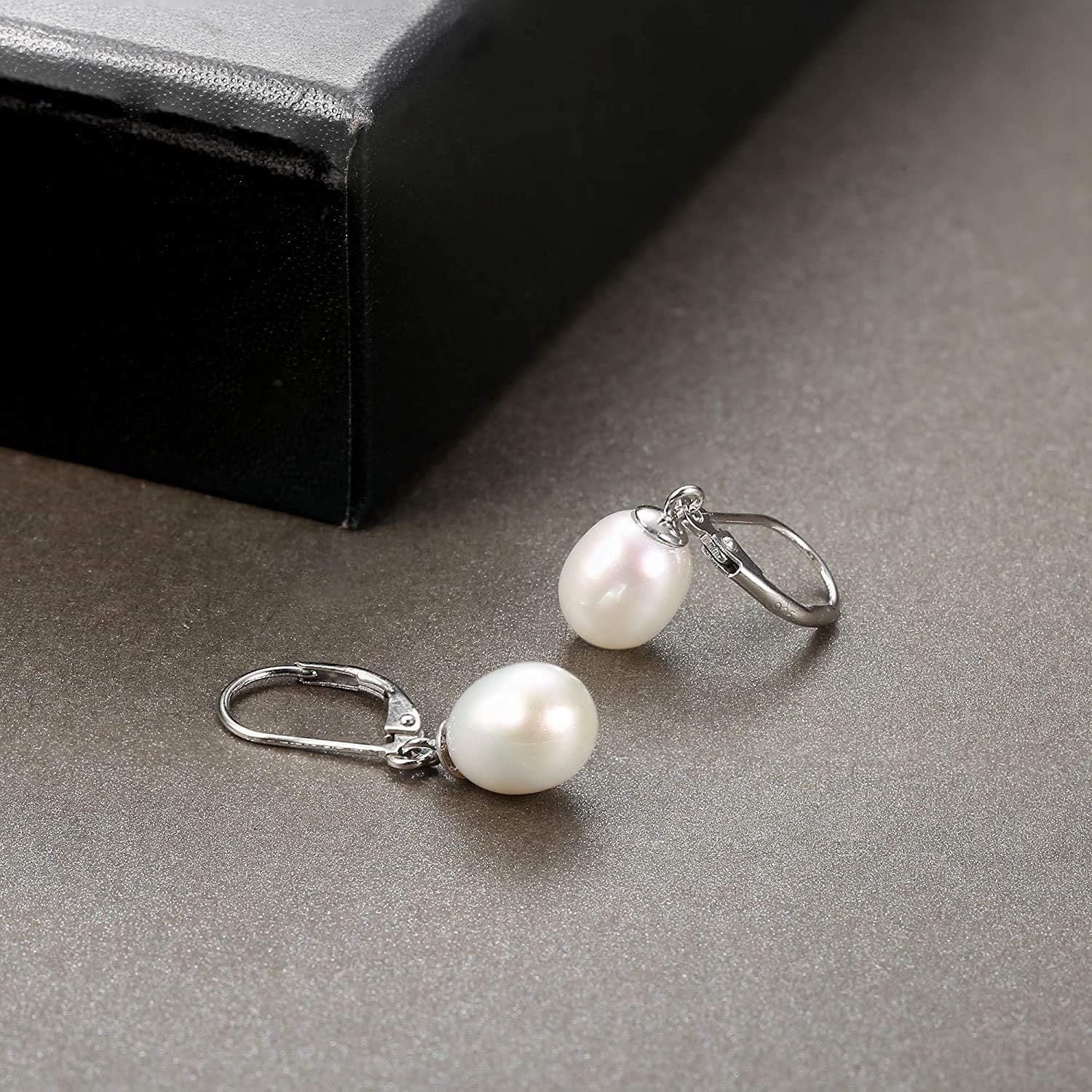 Sterling Silver Pearl Dangle Earrings Set for Women with Cultured Freshwater Pearls