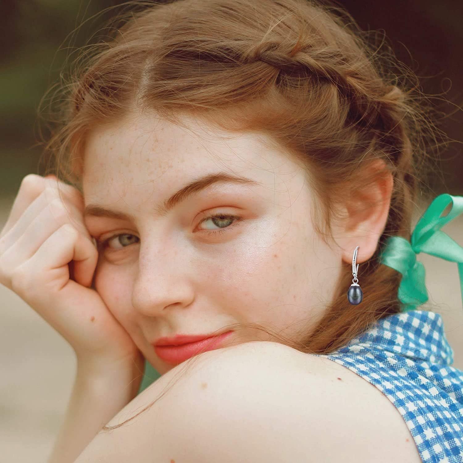 Sterling Silver Pearl Dangle Earrings Set for Women with Cultured Freshwater Pearls