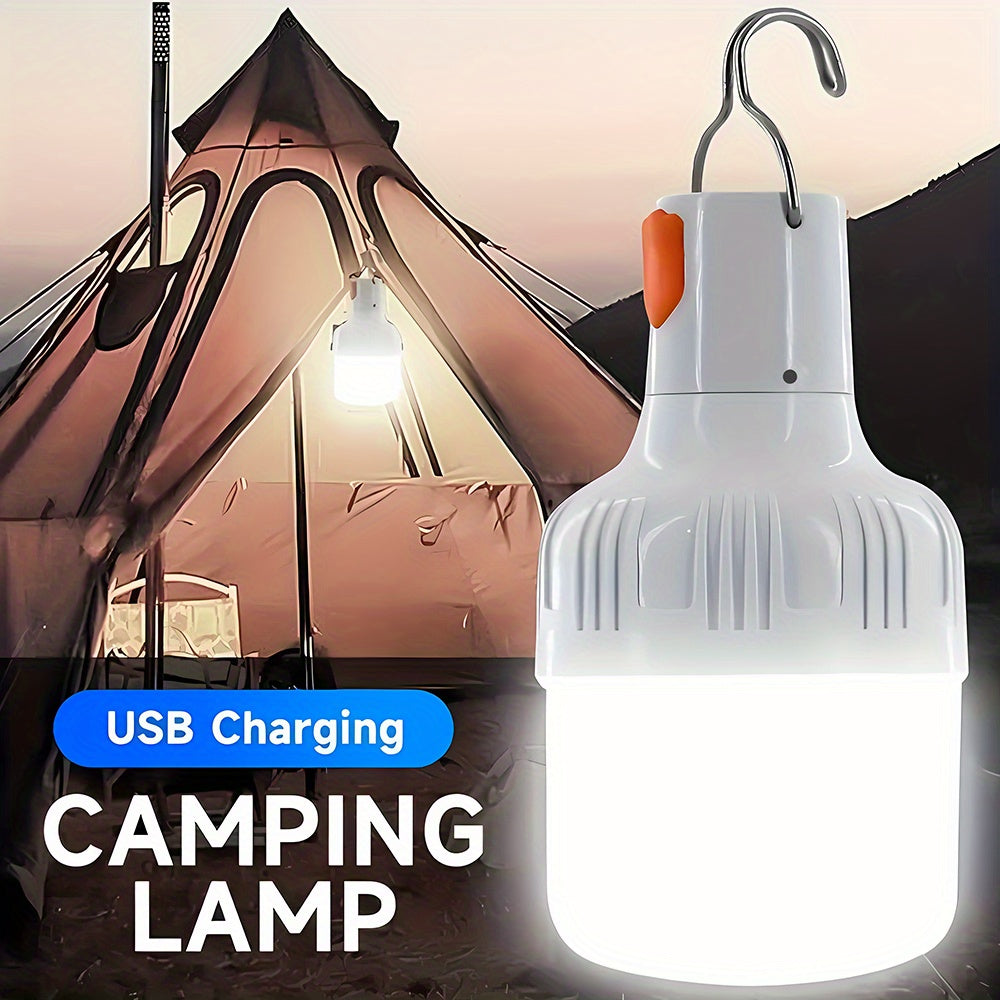 Rechargeable LED Camping Lantern with Hook, Searchlight, Emergency Floodlight