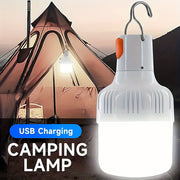 Rechargeable LED Camping Lantern with Hook, Searchlight, Emergency Floodlight