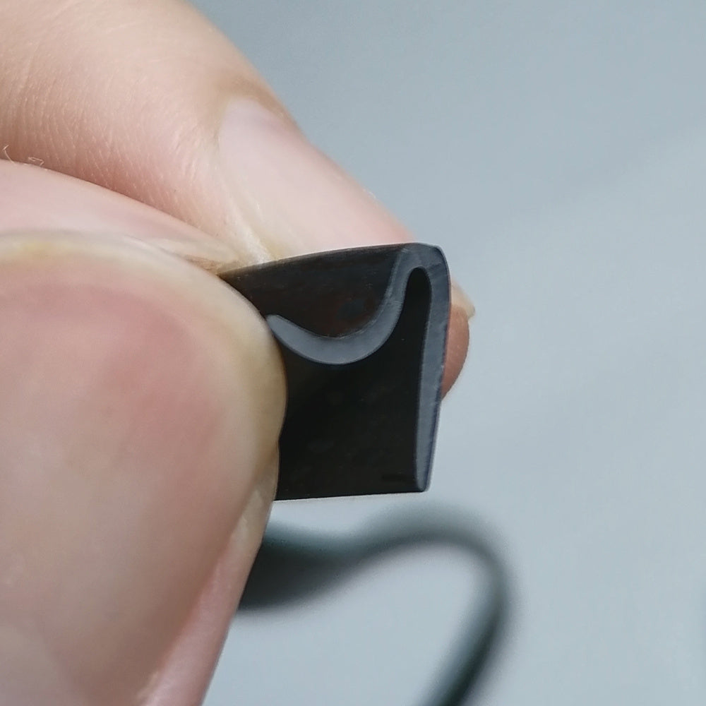 Rubber U-Channel Edge Trim Seal for Car Doors Soundproof Dustproof Black