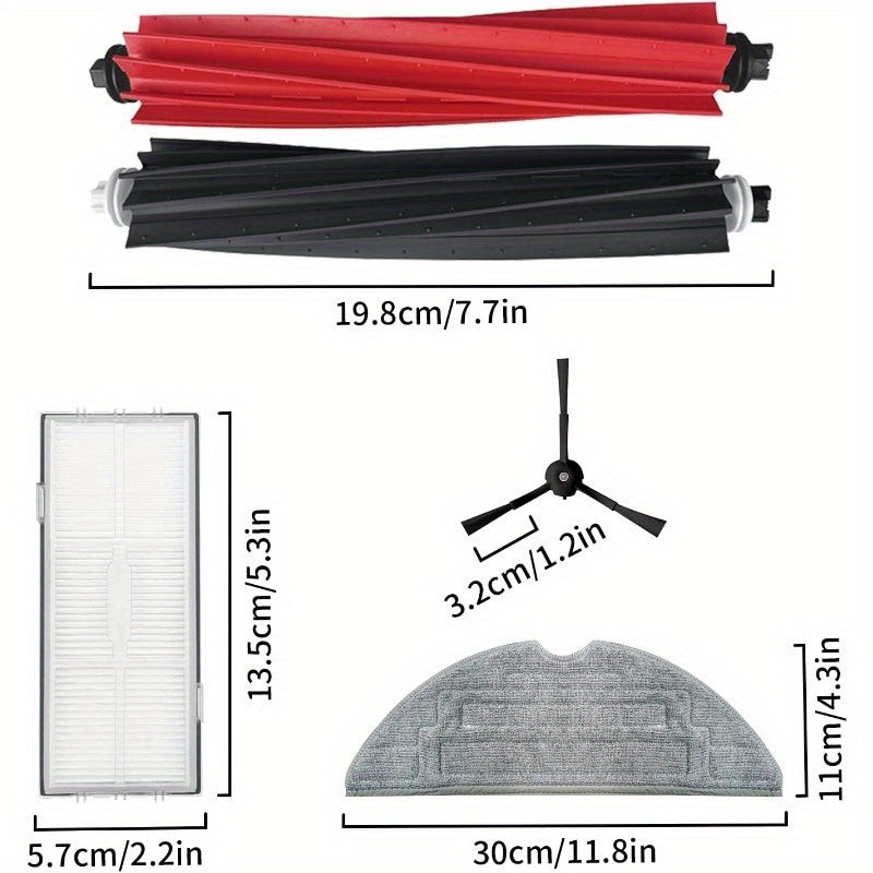 Robot Vacuum Cleaner with Detachable Brushes, HEPA Filters, and Mops