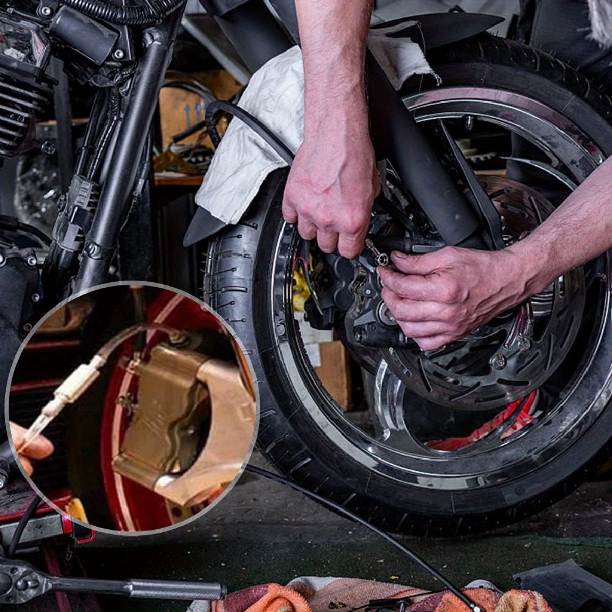 Mototsikl tormoz, debriyaj, havo chiqarish uchun to'plam, bardoshli PVC, alyuminiy, bir yo'nalishli valf