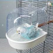 Clear Bird Bath for Parakeets Made from ABS Resin Cage Accessory