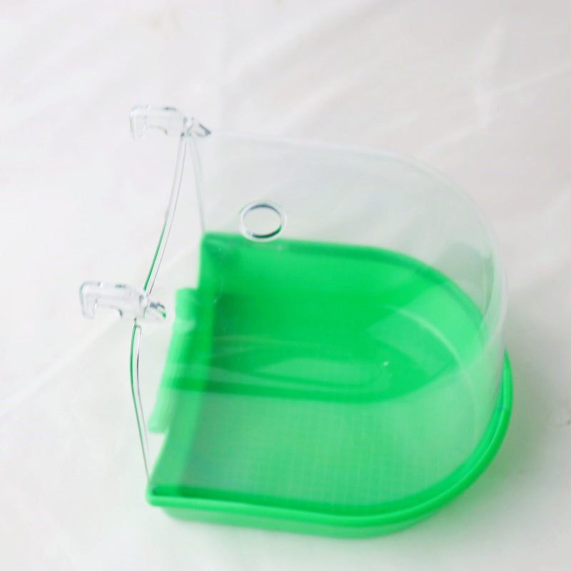 Clear Bird Bath for Parakeets Made from ABS Resin Cage Accessory