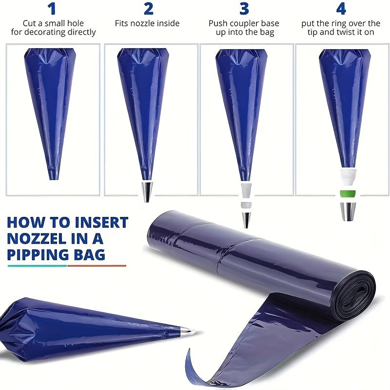 50-Pack Disposable Plastic Piping Bags for Icing and Frosting Cake Decorating