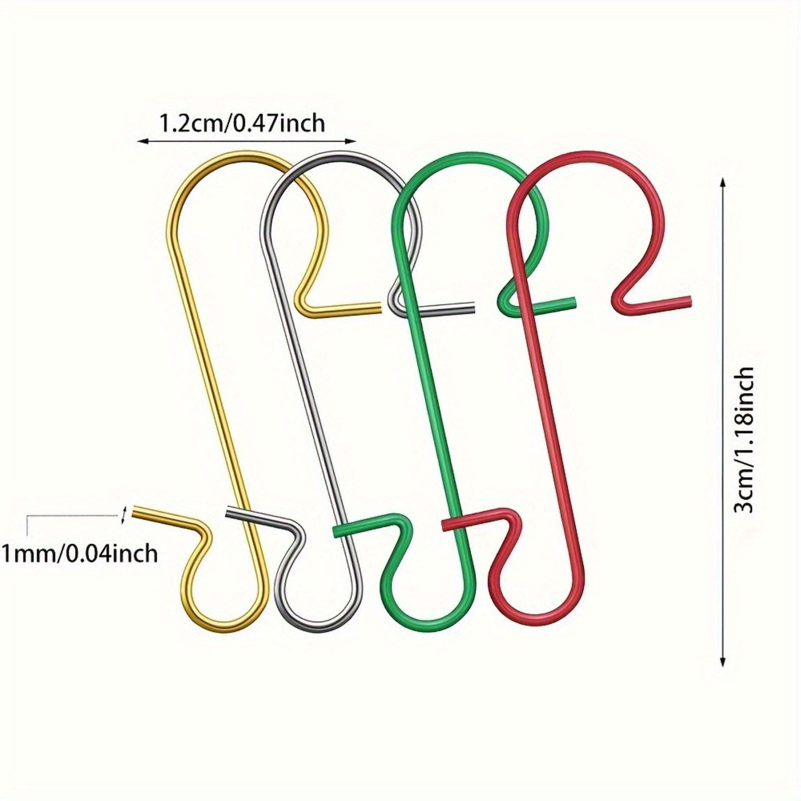 50 Classic Style Christmas Tree S-Hooks for Wreath and Tree Decorations