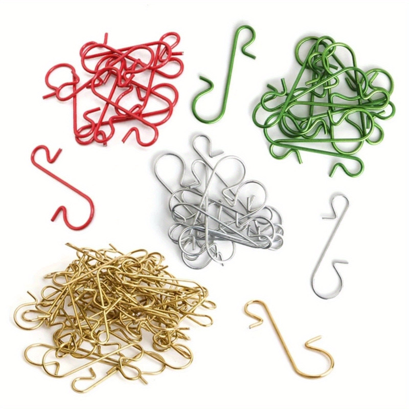 50 Classic Style Christmas Tree S-Hooks for Wreath and Tree Decorations