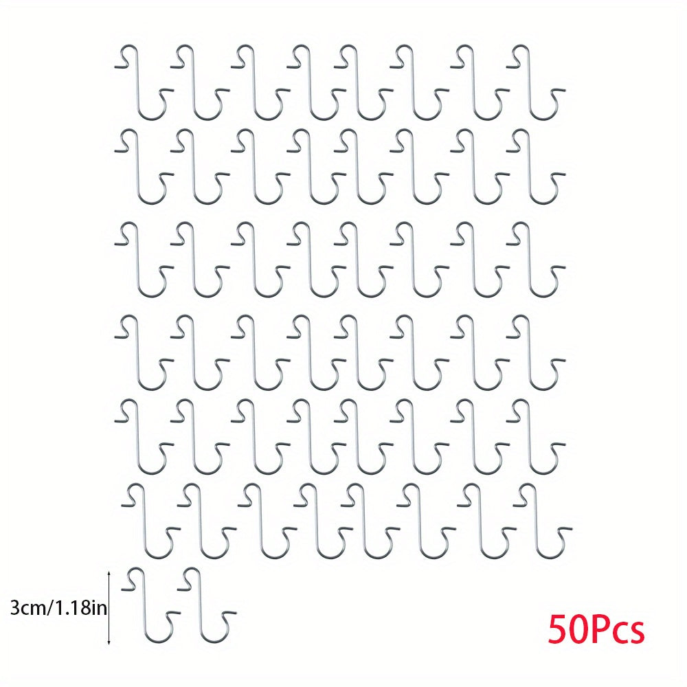 50 Classic Style Christmas Tree S-Hooks for Wreath and Tree Decorations