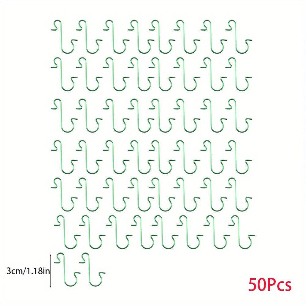 50 Classic Style Christmas Tree S-Hooks for Wreath and Tree Decorations