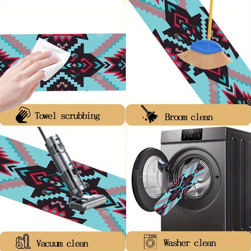 Durable Bohemian Stair Treads Non-Slip Step Mats for Indoor Wooden Stairs