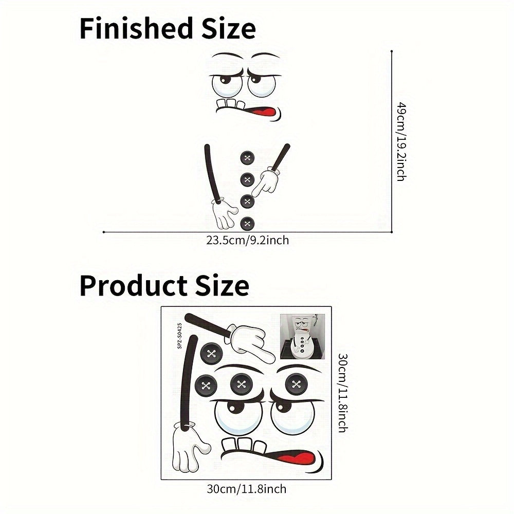 Decal de tapa de inodoro con cara sonriente, arte de pared para baño, decoración autoadhesiva