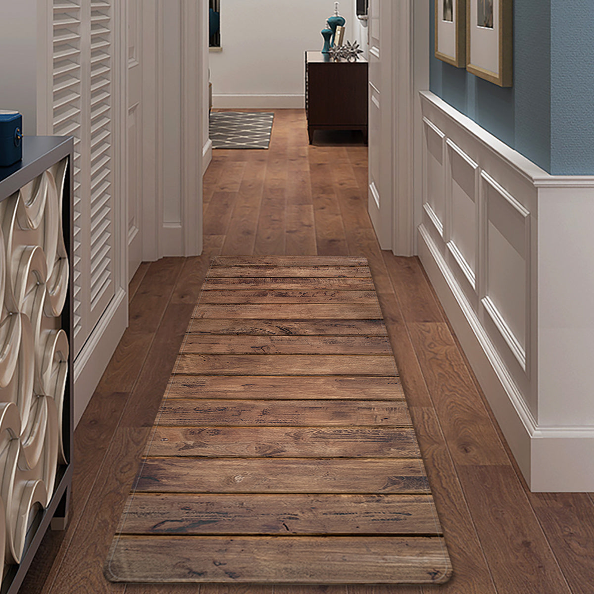 Soft Polyester Area Rug Non-Slip Absorbent Mat for Bedroom Living Room Kitchen Bathroom