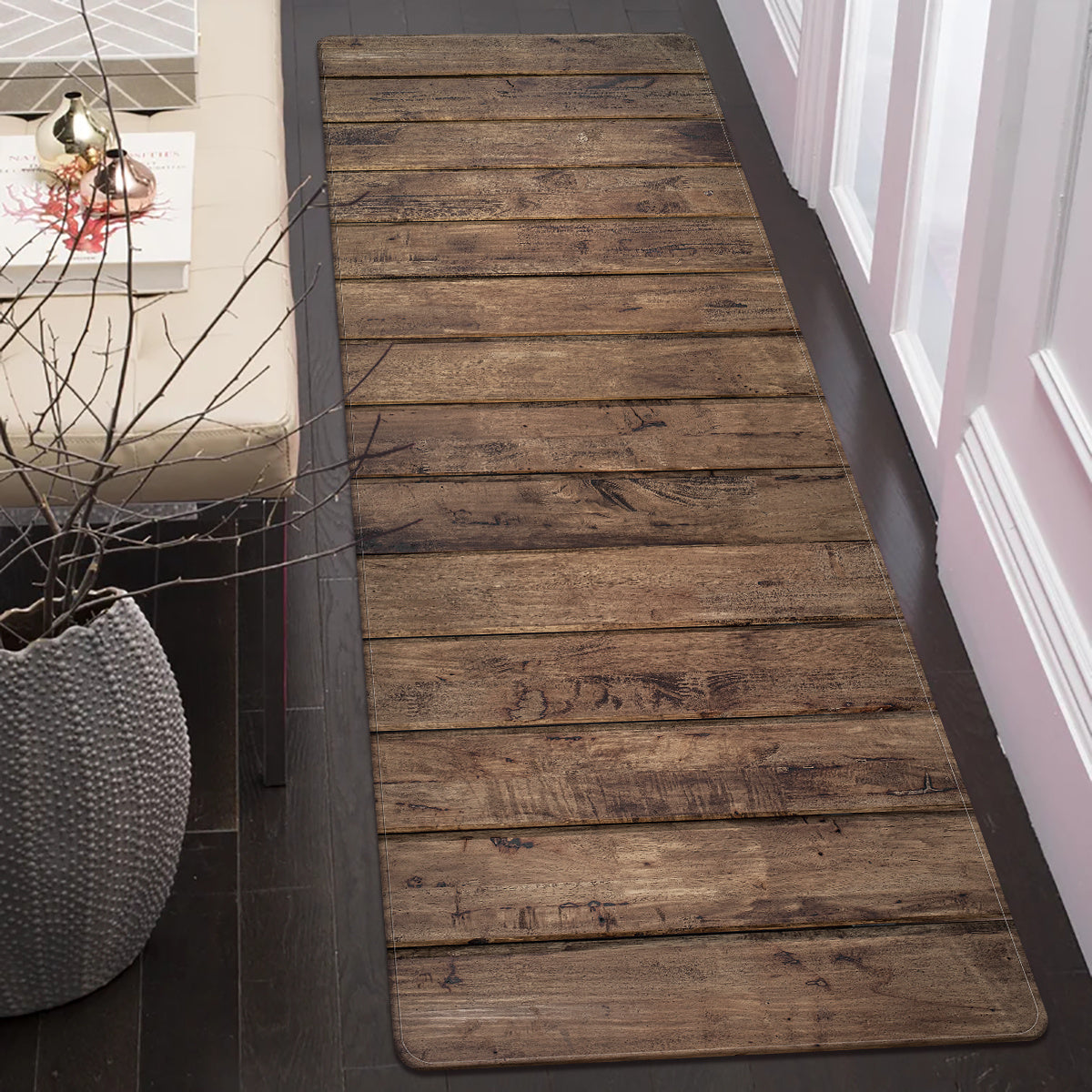 Soft Polyester Area Rug Non-Slip Absorbent Mat for Bedroom Living Room Kitchen Bathroom