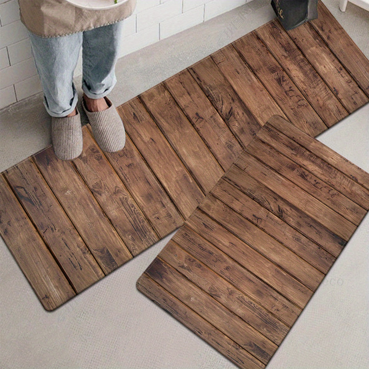 Soft Polyester Area Rug Non-Slip Absorbent Mat for Bedroom Living Room Kitchen Bathroom