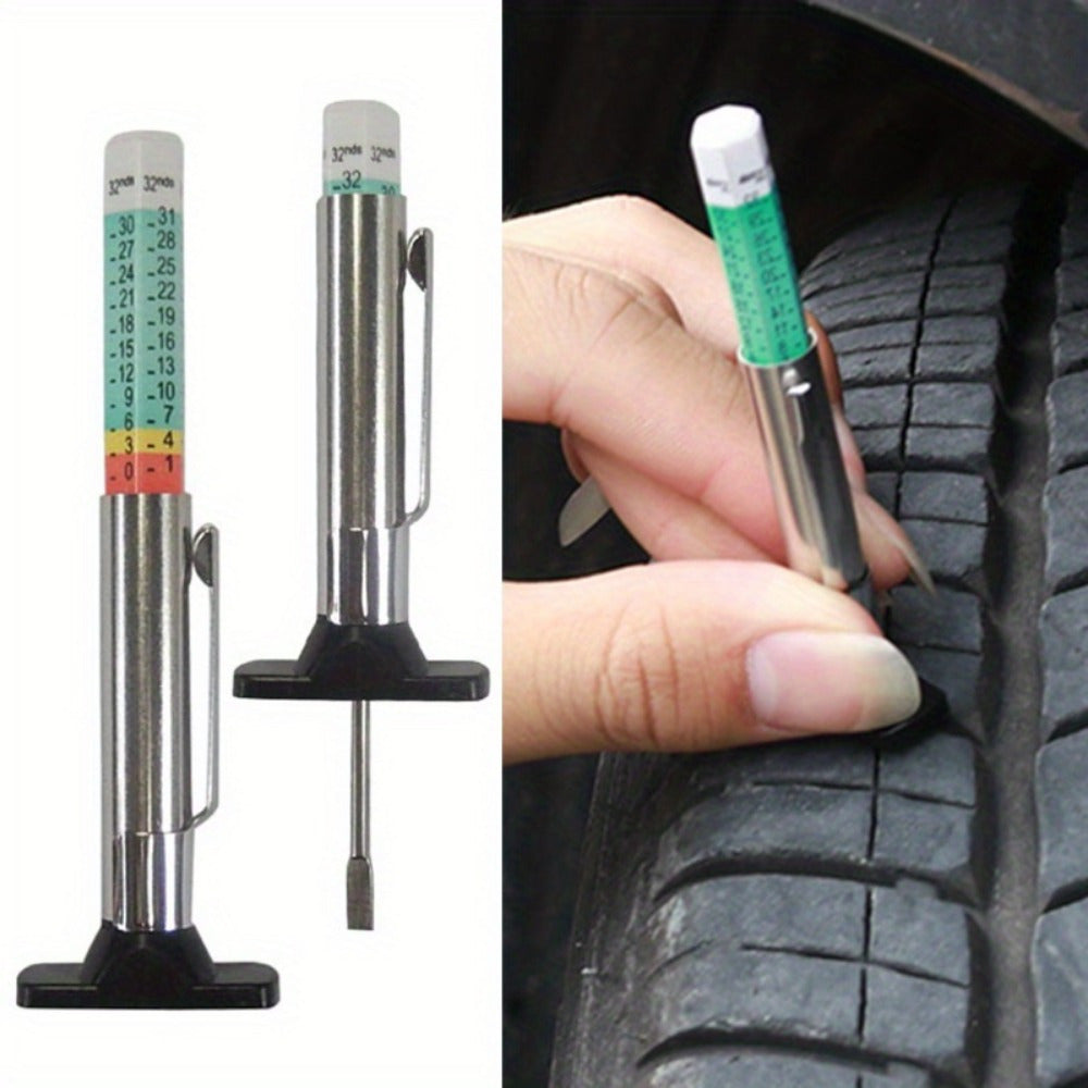 Car Tire Tread Depth Gauge Portable Tire Wear Level Detection Tool