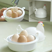 Stainless Steel Chicken-Shaped Egg Poacher 4-Egg Boiler Kitchen Appliance