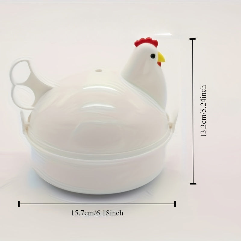 Stainless Steel Chicken-Shaped Egg Poacher 4-Egg Boiler Kitchen Appliance