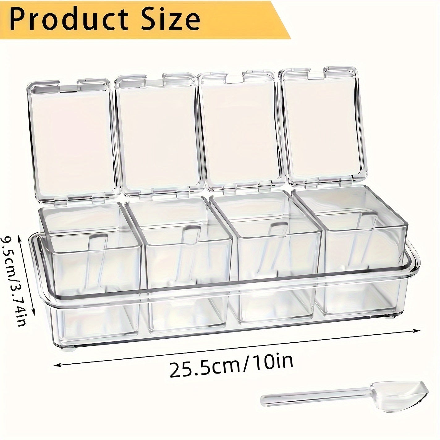 Acrylic Coffee Pod Organizer with 4 Compartments and Lids for Kitchen and Coffee Station