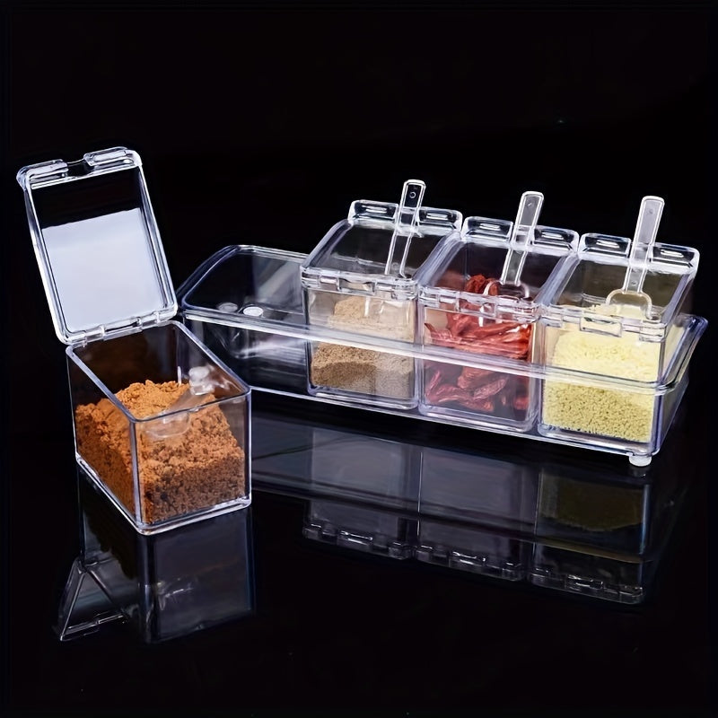 Acrylic Coffee Pod Organizer with 4 Compartments and Lids for Kitchen and Coffee Station