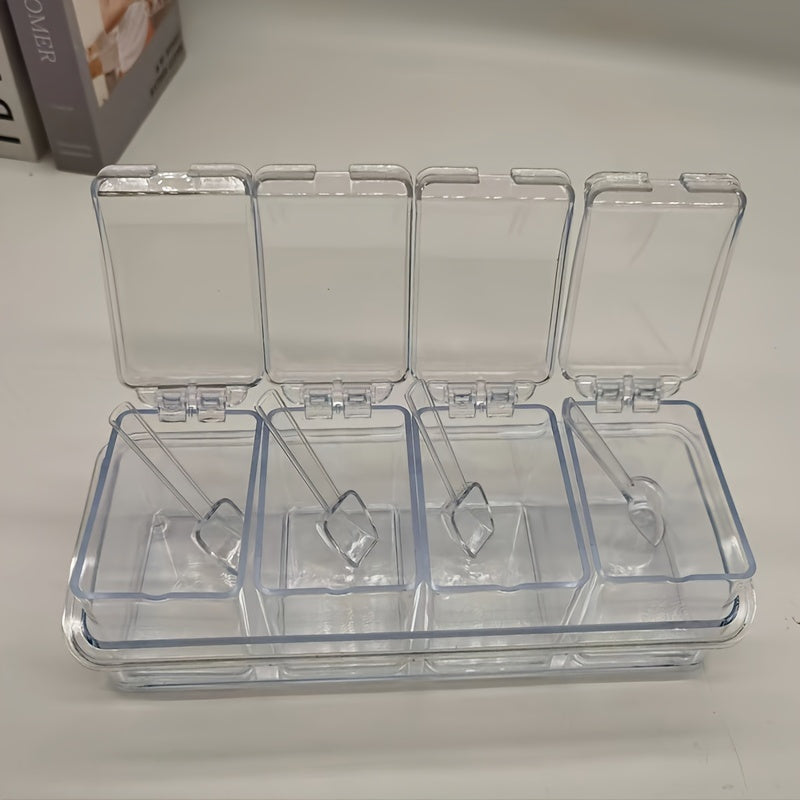 Acrylic Coffee Pod Organizer with 4 Compartments and Lids for Kitchen and Coffee Station