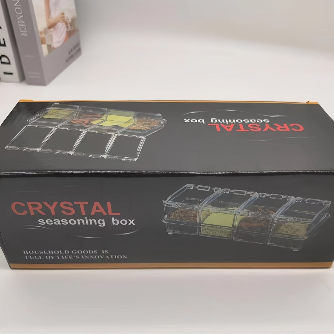 Acrylic Coffee Pod Organizer with 4 Compartments and Lids for Kitchen and Coffee Station