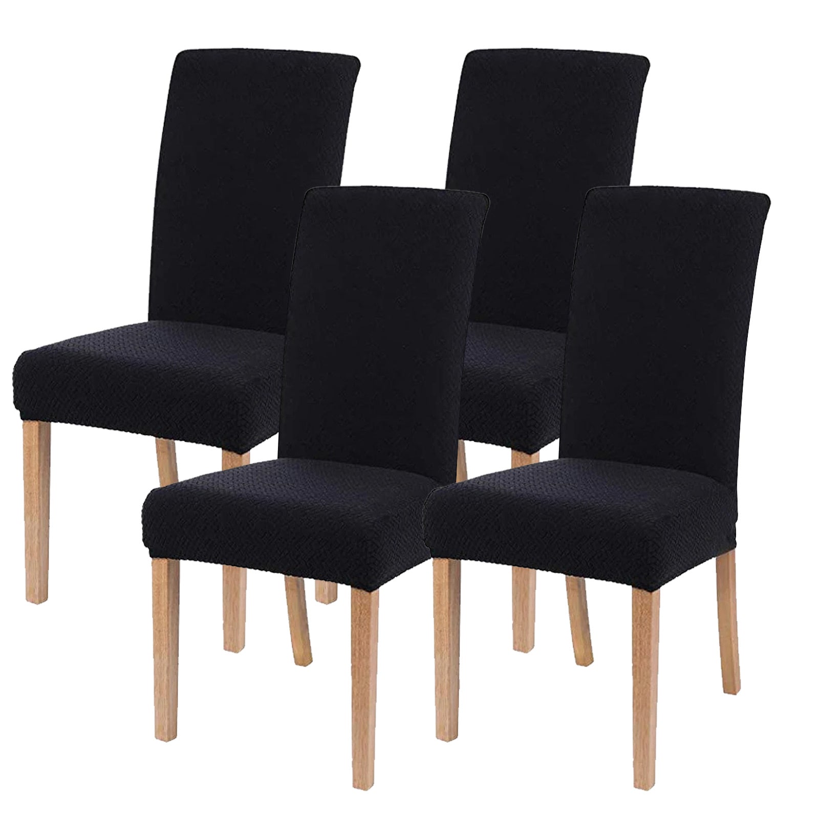 4-Piece Stretch Chair Cover Set T-Pattern Durable Pet-Friendly Fabric for Dining and Living Rooms