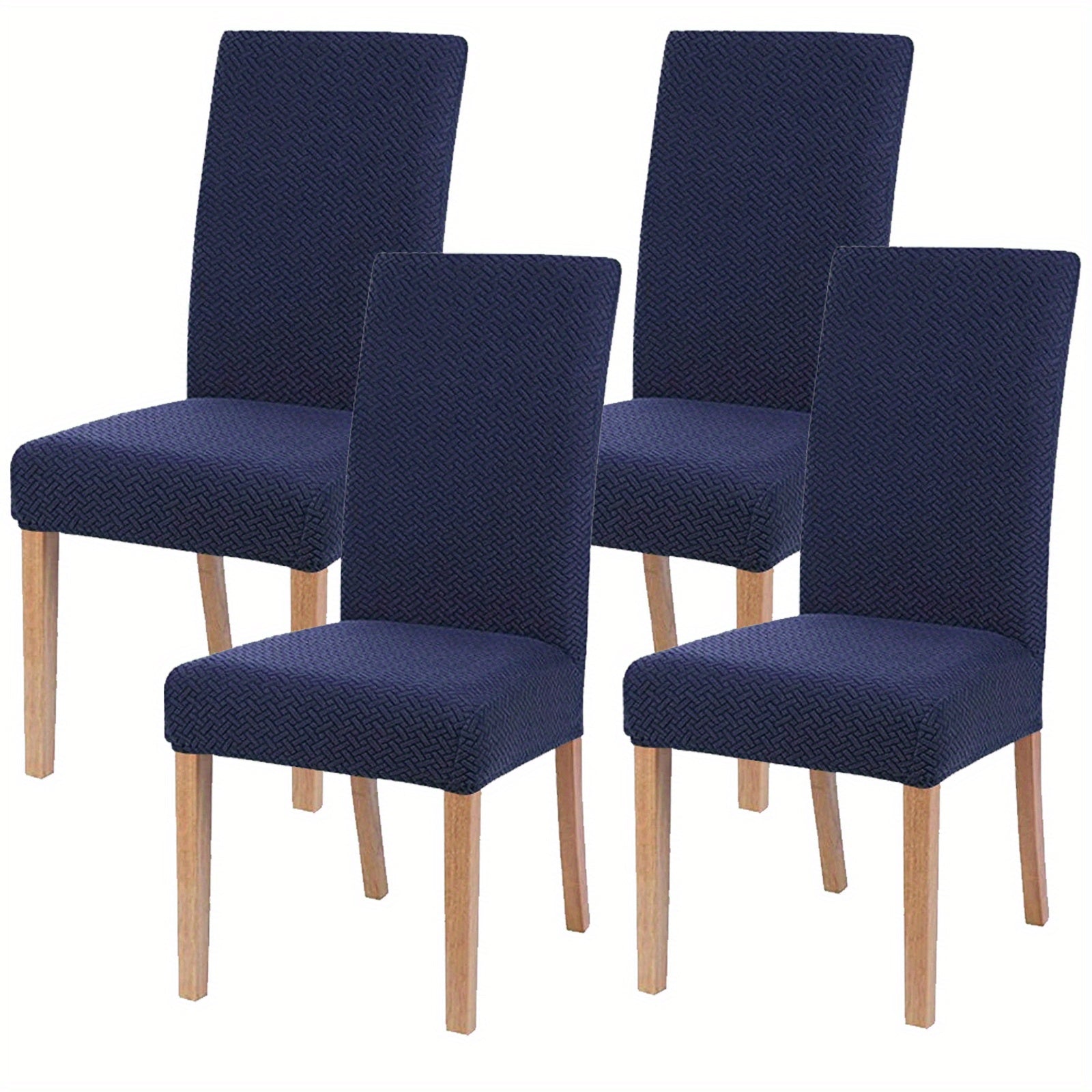 4-Piece Stretch Chair Cover Set T-Pattern Durable Pet-Friendly Fabric for Dining and Living Rooms