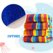 Tropical Stripe Quick-Dry Beach Towel Ultra-Soft Absorbent for Pool Bath