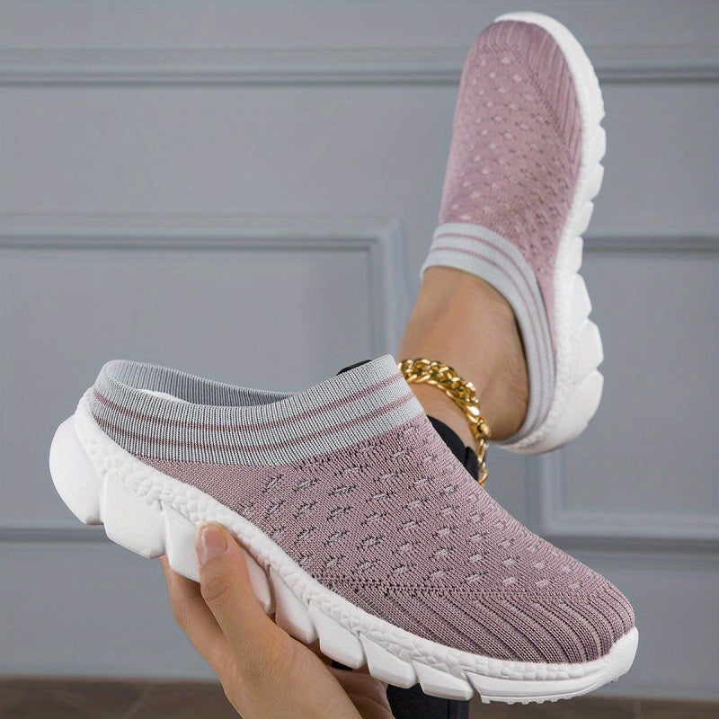 Women’s Knitted Platform Slip-On Clogs Comfortable Breathable Shoes