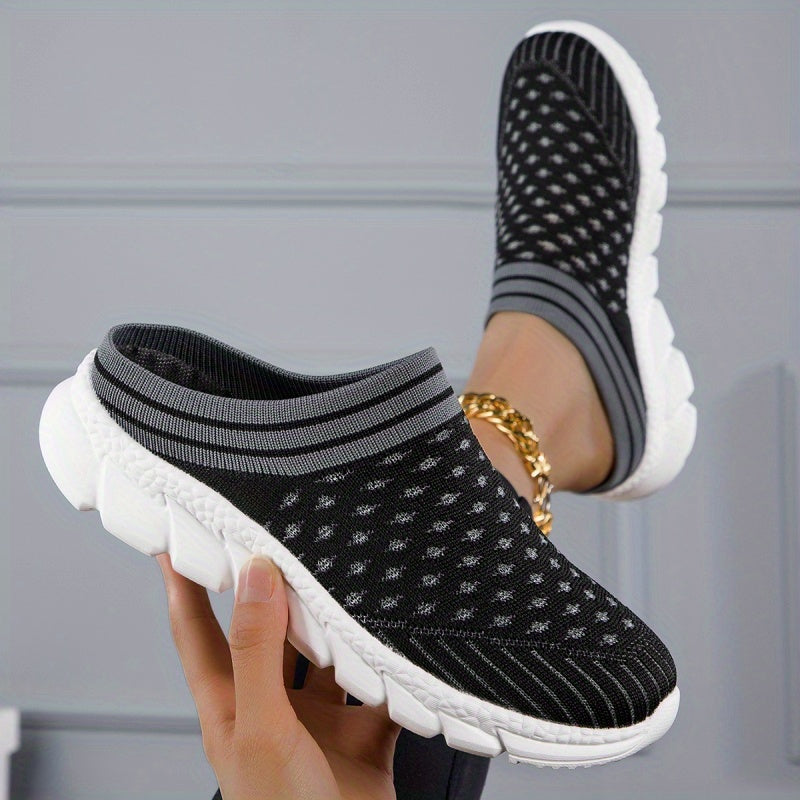 Women’s Knitted Platform Slip-On Clogs Comfortable Breathable Shoes