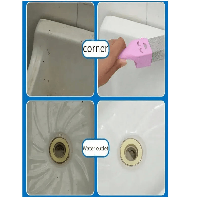 Herramienta de limpieza para baño con mango en forma de sonrisa para manchas de agua dura y uso versátil