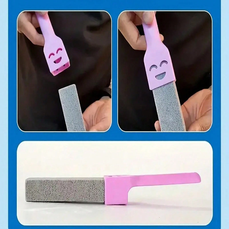 Herramienta de limpieza para baño con mango en forma de sonrisa para manchas de agua dura y uso versátil