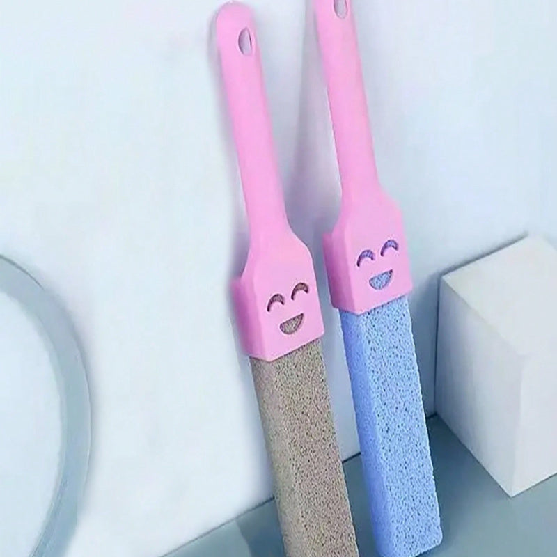 Herramienta de limpieza para baño con mango en forma de sonrisa para manchas de agua dura y uso versátil